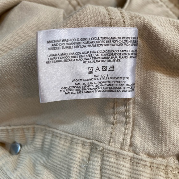 Gap Tan Corduroy Button Up Lightweight Jacket Size L - Picture 12 of 13